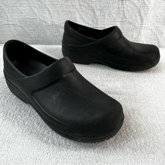 Crocs Neria Pro II Womens 9 Dual Comfort Slip Resistant Work Clog Black Shoes - Picture 16 of 16